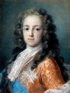 Luís XV da França (1710-1774) como Dauphin - Peinture de Rosalba Giovanna Carriera (1657-1757) - 1720-1721 - Pastel sobre papel - 50,5x38,5 - Dresden State Art Collections