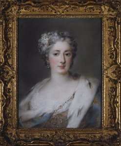 Retrato de uma senhora com uma túnica arminho de Rosalba Giovanna Carriera