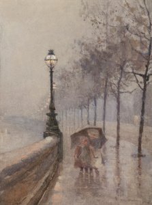 Crianças na margem do rio (aguarela) de Rose Maynard Barton