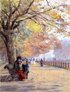 Na Fila, Fora de Época (aguarela com cor de corpo) de Rose Maynard Barton