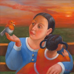 Um pôr do sol juntos, 2022 (óleo sobre tela)