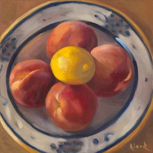Pêssegos e limão, 2016 (óleo sobre tela)