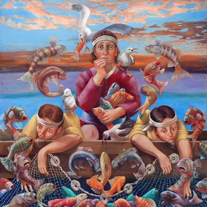 A pesca milagrosa dos peixes, 2019 (óleo sobre tela)