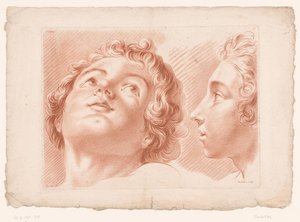 Duas cabeças de meninos Princípios de desenho da natureza, parte três (título da série) IIIe Cahier de Principes du Design d