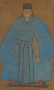 Retrato do bisavô Yizhai do artista aos oitenta e cinco anos... 1561 ou 1621. de Ruan Zude