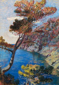 Portofino, de Rubaldo Merello (1872-1922), óleo sobre tela, 60x46 cm. Itália, século XX.