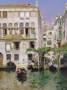 Uma cena de canal em Veneza
