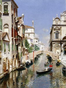 Um canal veneziano com a Scuola Grande di San Marco e o Campo San Giovanni e Paolo, Veneza
