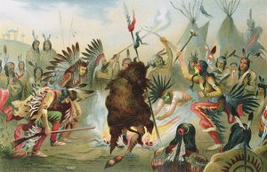 War Dance of the Sioux, de The History of Mankind, do Prof. Friedrich Ratzel, pub. em 1904