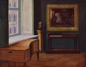 Roda de Mozart (direita) e piano de Hugo Wolf (esquerda) no Museu da Cidade de Viena (cor litho)
