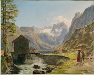 O Dachstein no Salzkammergut do Vorderer Gosausee