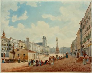 A praça principal de Linz de Rudolf von Alt