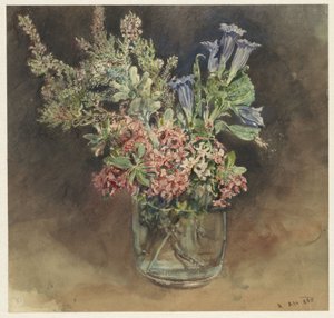 Vidro com flores alpinas de Rudolf von Alt