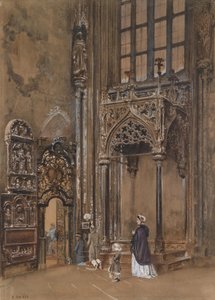 Dentro de St Stephan em Viena de Rudolf von Alt