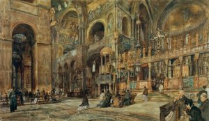 Interior da Igreja de São Marcos em Veneza de Rudolf von Alt