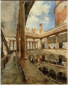 Innenhof des Castello del Buonconsiglio em Trient de Rudolf von Alt