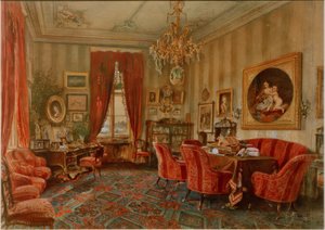 Salão Vienense do Período Makart de Rudolf von Alt