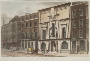 Vista do Museu Bullocks, mais conhecido como Egyptian Hall, em Piccadilly, 1815 (aquatint) de Rudolph Ackermann