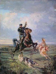 Caçador com os Borzois, 1872 de Rudolph Frenz