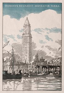 A torre da alfândega vista da orla de Rudolph Ruzicka