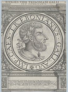 Imperador romano Trebonianus Gallus (gravura) de Rudolph Wyssenbach