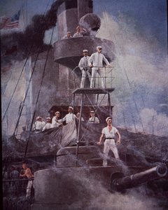 Guerra Hispano-Americana 1898, Batalha da Baía de Manila, Almirante Dewey dirige a acção a partir do navio Olympia