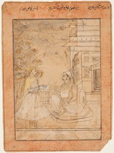 Raja Anup Singh r. 1669-98 recebe um cortesão, c. 1690. de Ruknuddin