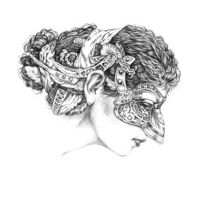 Carnaval veneziano, Colombina, 2012, lápis sobre papel