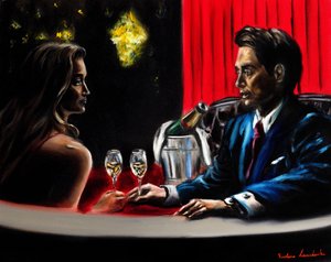 Evening Together (Noite juntos), 2024 (óleo sobre tela)