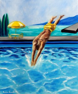 Into the Blue, 2025 (óleo sobre tela) de Ruslana Levandovska