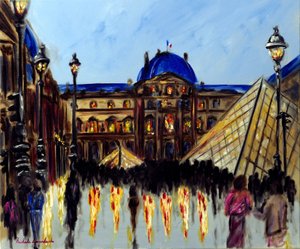 Museu do Louvre em Paris, 2025 (óleo sobre tela)