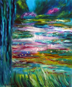 Jardim Japonês de Monet em Giverny, painel esquerdo, 2024 (óleo sobre tela)