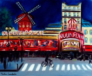 Moulin Rouge Evening Paris, 2024 (óleo sobre tela) de Ruslana Levandovska