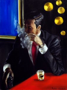 Noir Reflection, 2024 (óleo sobre tela) de Ruslana Levandovska