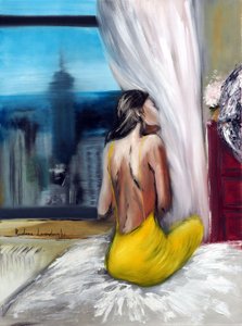 Pillow Talk, 2022 (óleo sobre tela) de Ruslana Levandovska