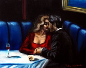 Noite romântica, 2024 (óleo sobre tela) de Ruslana Levandovska