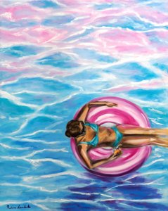 Sun-Kissed Dreams (Sonhos beijados pelo sol), 2025 (óleo sobre tela)