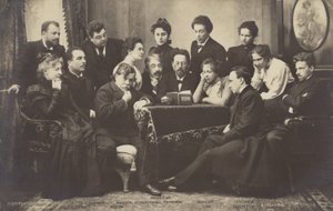 Anton Chekhov lendo para os membros do Moscow Art Theatre de Russian Photographer