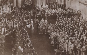 Coroação do Czar Nicolau II e da Czarina Alexandra da Rússia, Catedral de Uspensky, Moscovo de Russian Photographer