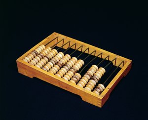 Ábaco, Calculadora de contas, provavelmente do século XIX (madeira e metal)
