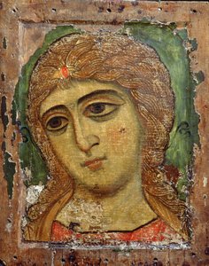 Arcanjo Gabriel (Anjo com cabelo dourado) Ícone russo, século XII (têmpera de ovo no painel)