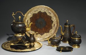 Serviço de chá e café, provavelmente da oficina Demidoff, os Urais, c.1770 de Russian School