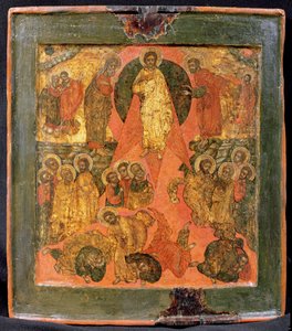 A Transfiguração (tempera no painel) de Russian School