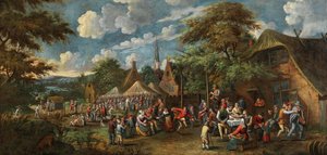 Feira da vila, um 1700. de Rutger Verburgh