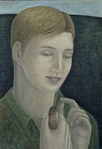 O jovem Francis (menino segurando o pássaro) de Ruth Addinall