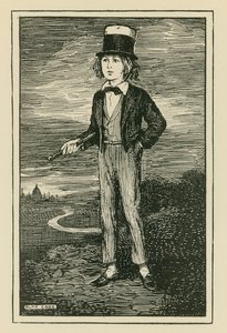 Um retrato imaginário de Charles Dickens quando rapaz (gravura) de Ruth Cobb