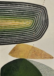 Formas abstratas em verde dourado de SAN STARLING