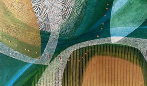 Fluxo abstrato de ouro verde de SAN STARLING