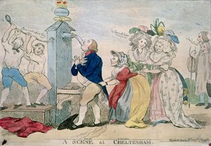 Uma cena em Cheltenham. Desenho satírico, pub. 1788 de S.W. Fores