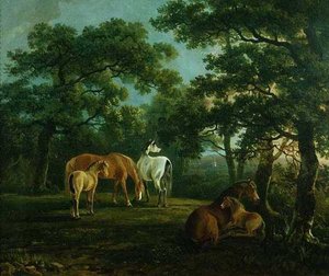 Cavalos numa Paisagem (óleo sobre tela) de S. and Barrett G. Gilpin